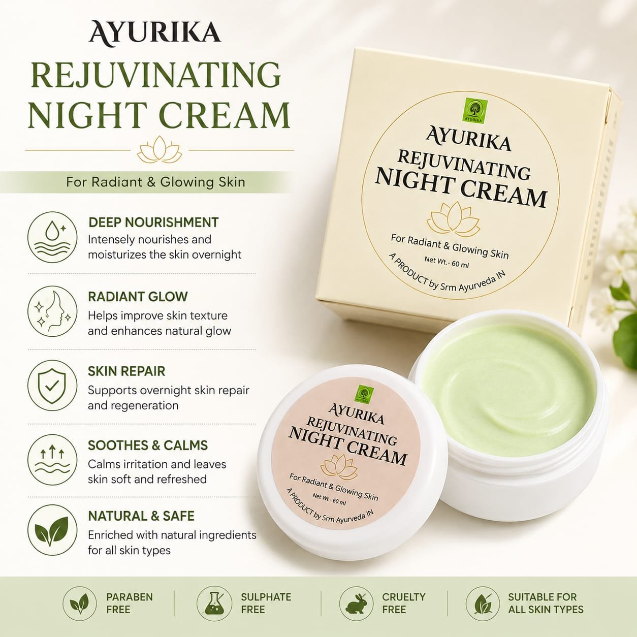 Ayurika Rejuvinating Night cream 2 Ayurika Rejuvinating Night cream - Image 2