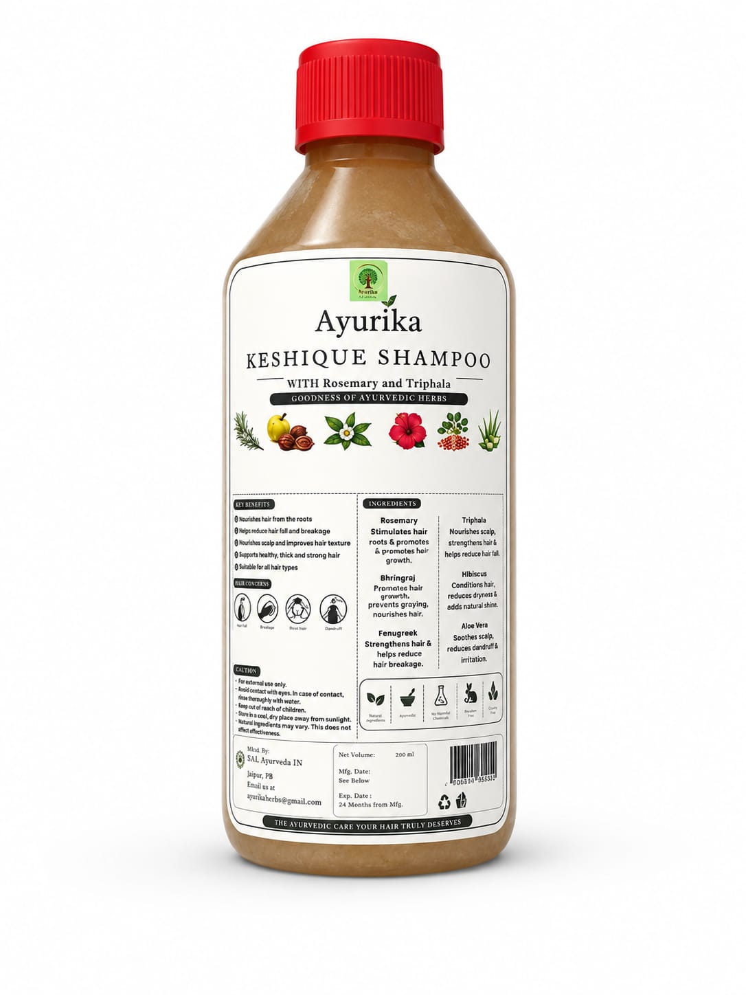 Ayurika Keshique Shampoo with Rosemary & Triphala for Hair Fall Control, Hair Growth & Scalp Care | Natural Hair Cleanser for Men & Women | 250ml 3 Ayurika Keshique Shampoo with Rosemary & Triphala for Hair Fall Control, Hair Growth & Scalp Care | Natural Hair Cleanser for Men & Women | 250ml - Image 3