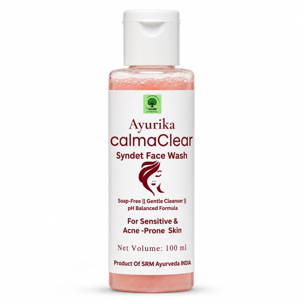 Perimenopause A Transition Phase 4 Ayurika CalmaClear Syndet Face Wash for Sensitive & Acne Prone Skin | Soap-Free pH Balanced Gentle Cleanser | Hydrating Daily Face Cleanser for Oily, Dry & Combination Skin | 100 ml