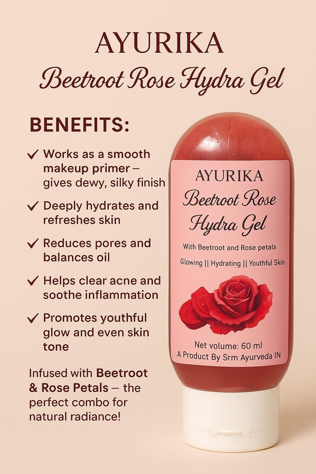 Ayurika Beetroot Rose Hydra Gel 1 Ayurika Beetroot Rose Hydra Gel