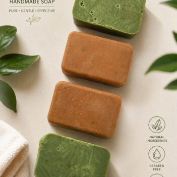 Ayurika Ubtan Body Soap Pack of 4 | Handmade Ayurvedic Soap with Green French Clay & Rose Clay | Tan Removal & Deep Cleansing Herbal Bath Soap