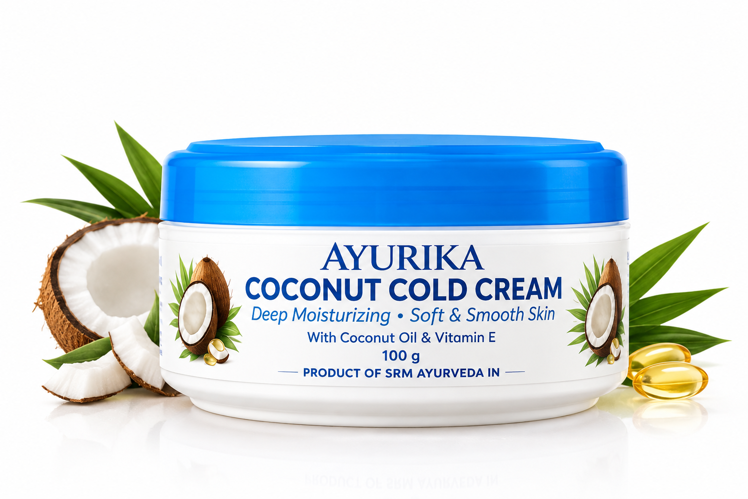 Ayurika Coconut Cold Cream for Face & Body | Deep Moisturizing Cream with Coconut Oil & Vitamin E | Soft & Smooth Skin | 100 g 4 Ayurika Coconut Cold Cream for Face & Body | Deep Moisturizing Cream with Coconut Oil & Vitamin E | Soft & Smooth Skin | 100 g - Image 4