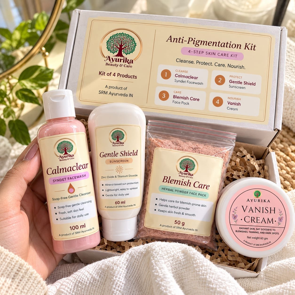 Ayurika Anti-Pigmentation Kit 3 The Ayurika Anti-Pigmentation Kit in everyday use